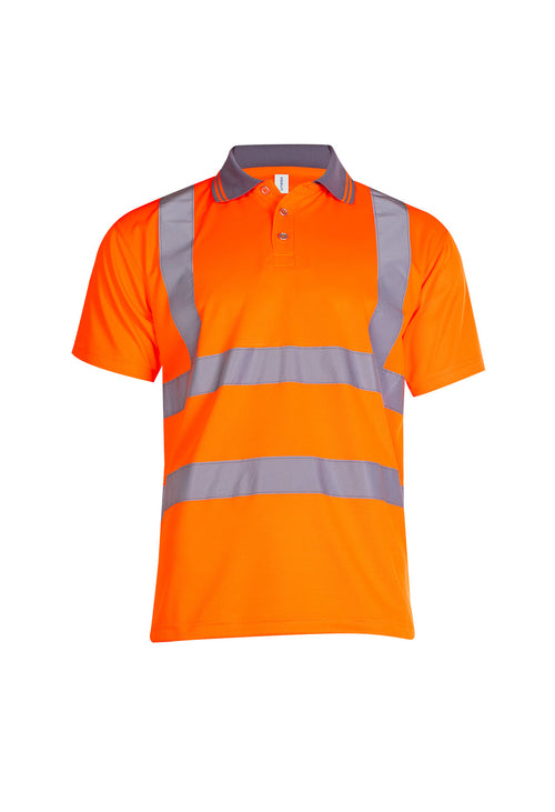 Hi-Viz-Short-Sleeve-Polo-Shirt - Orange