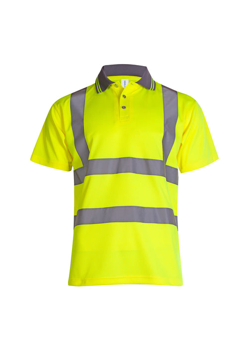 Hi-Viz-Short-Sleeve-Polo-Shirt - Yellow