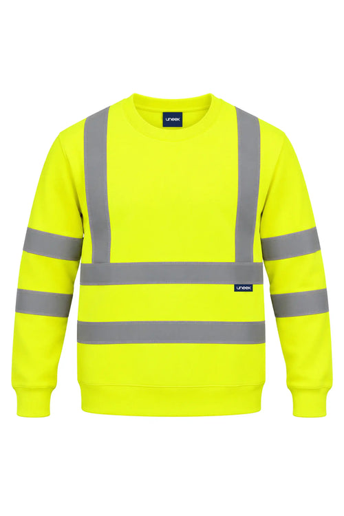 Hi-Vis-Crew-Neck-Sweatshirt - Yellow