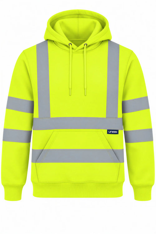 Hi-Vis-Hooded-Sweatshirt - Yellow