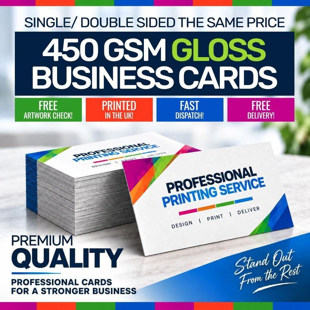 Gloss Double Sides Laminated Business Cards 450 GSM Silk Paper