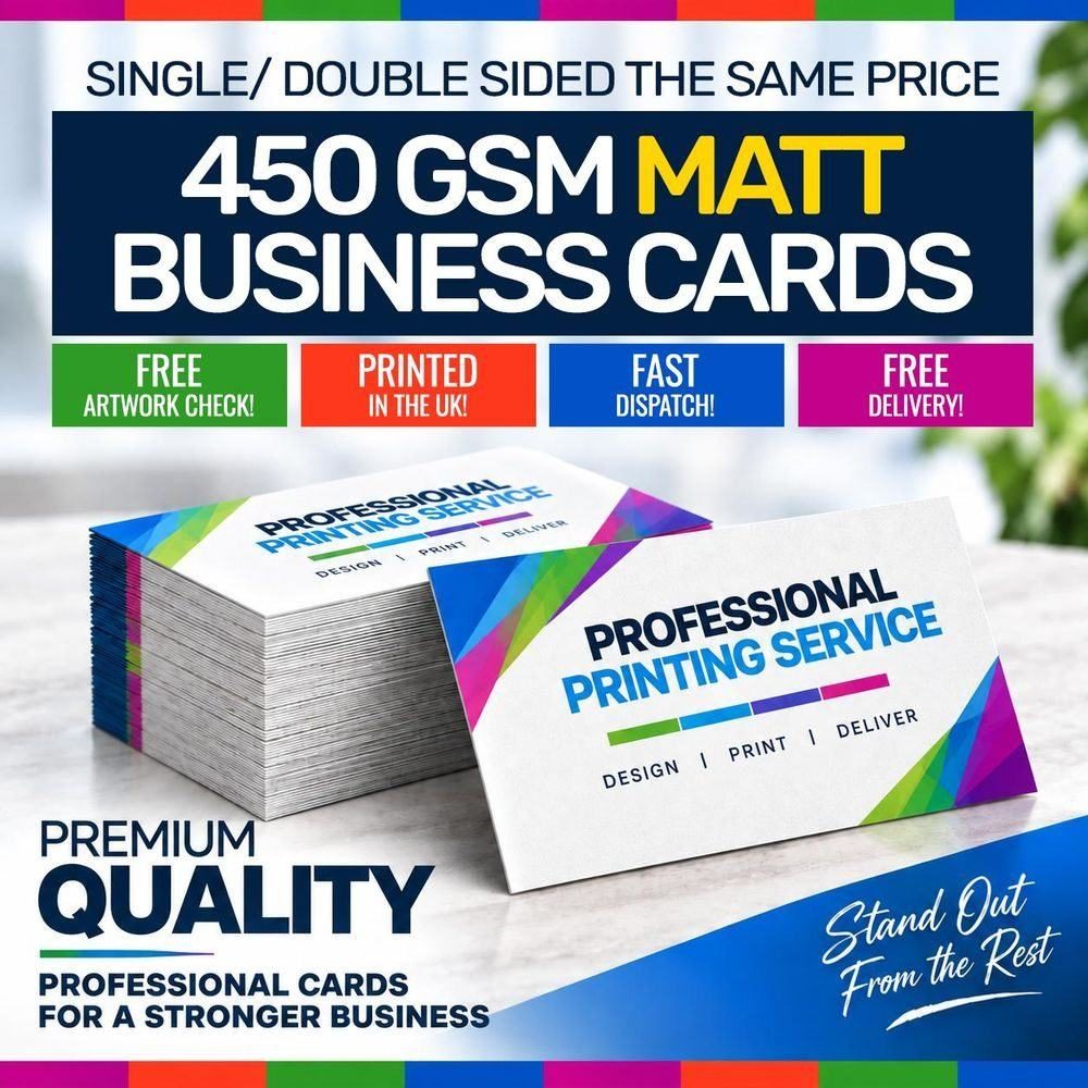 Matt Double Sides Laminated Business Cards 450 GSM Silk Paper
