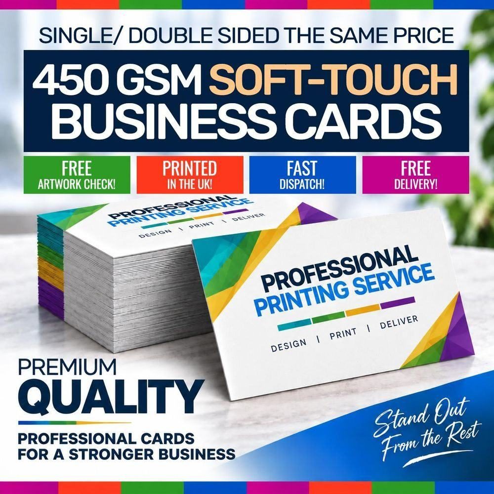 Soft-Touch Double Sides Laminated Business Cards 450 GSM Silk Paper