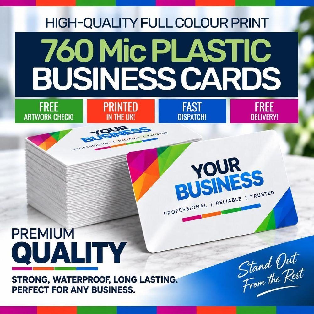 760 Mic White Plastic Business Cards